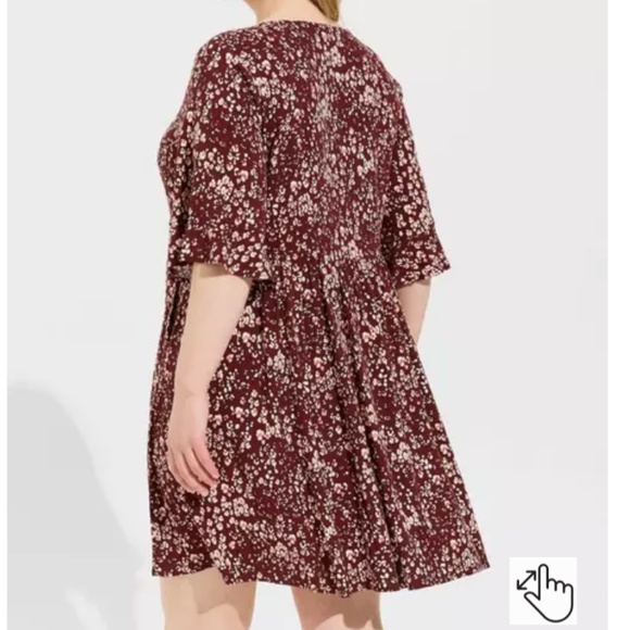 Torrid Size 3 Mini Rayon Slub Ruffle Neckline Dress - Picture 2 of 9